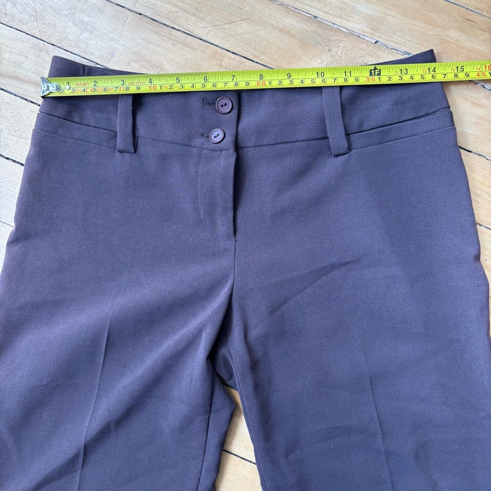 Women's Classic Tailored Chocolate Brown Capri Y2K Shorts - Picture 3 of 7